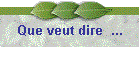 Que veut dire  ...