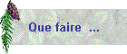 Que faire  ...